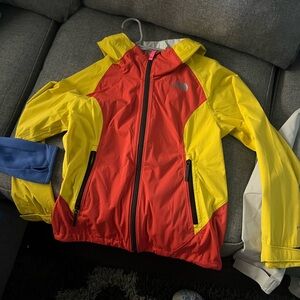 The North Face Kids Red and Yellow Raincoat
